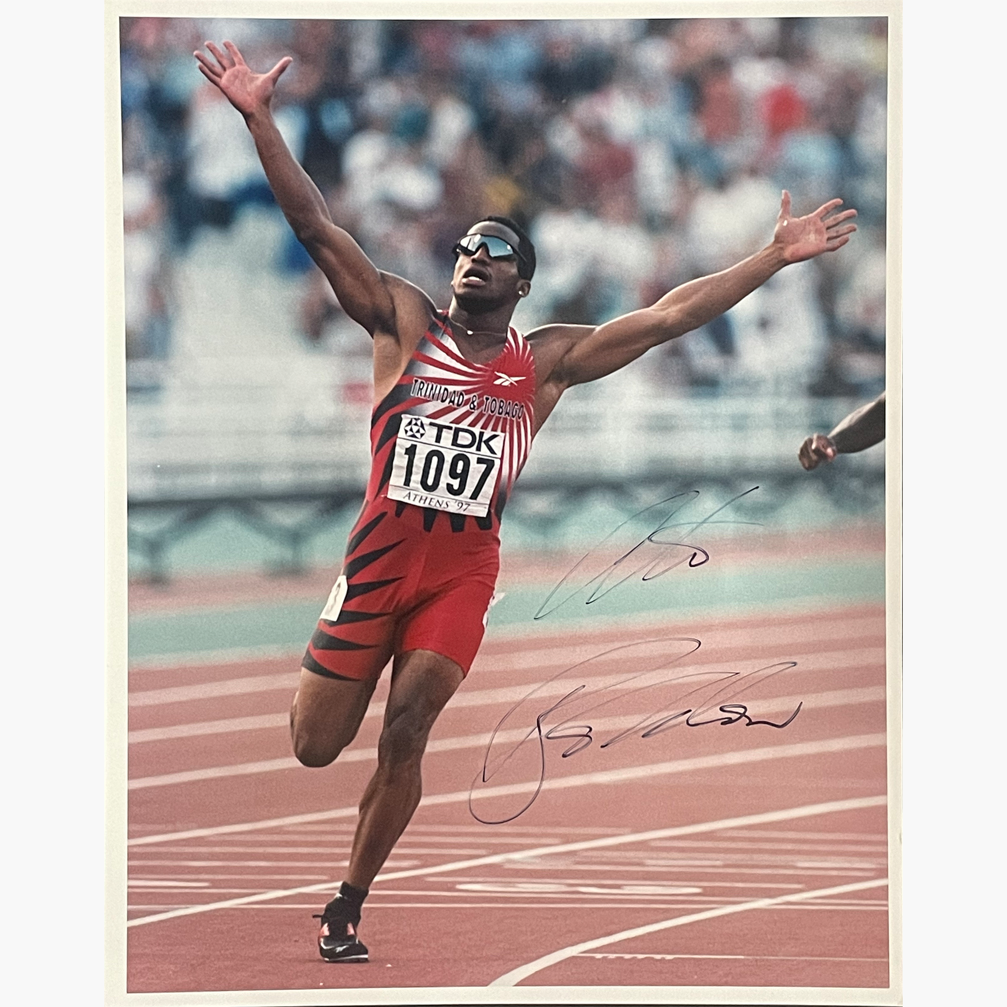 Ato Boldon – Signed 25.5cm x 20.5cm Colour Action Press Photo
