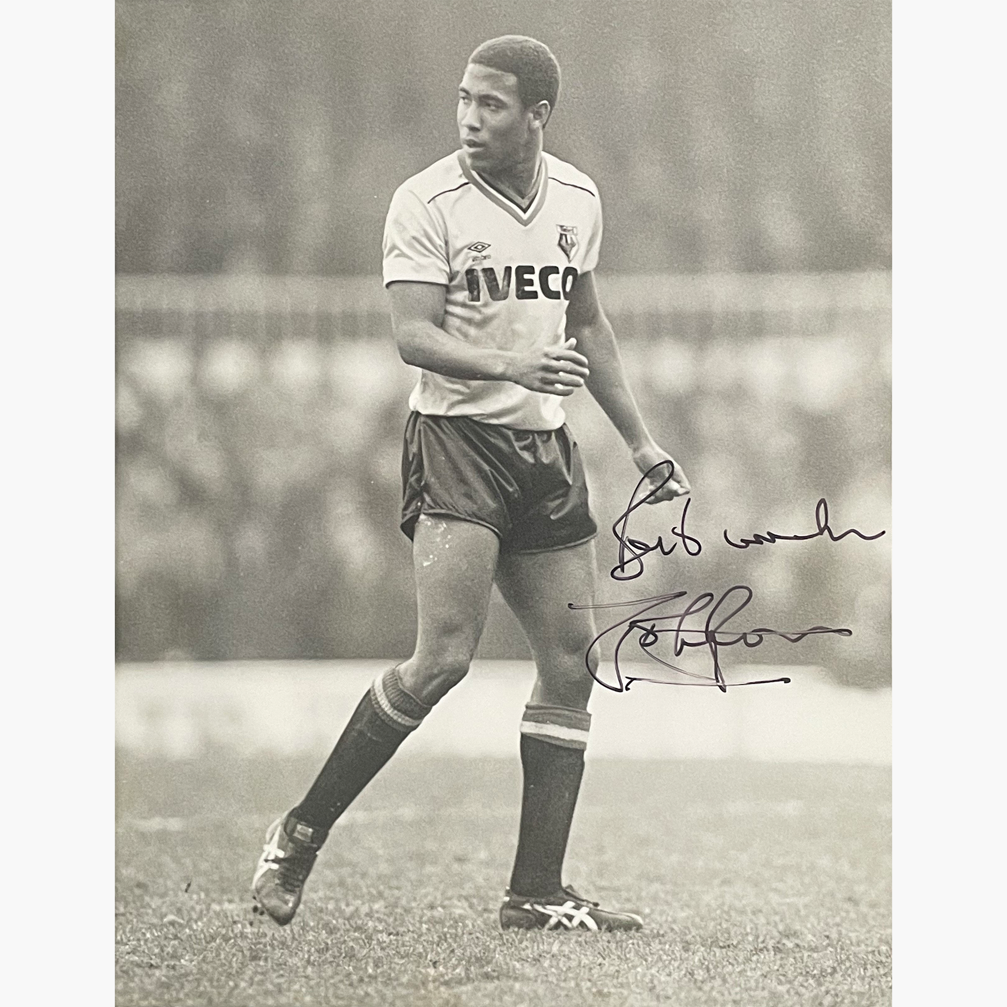 John Barnes – Signed 21cm x 16.5cm Colour Action Press Photo