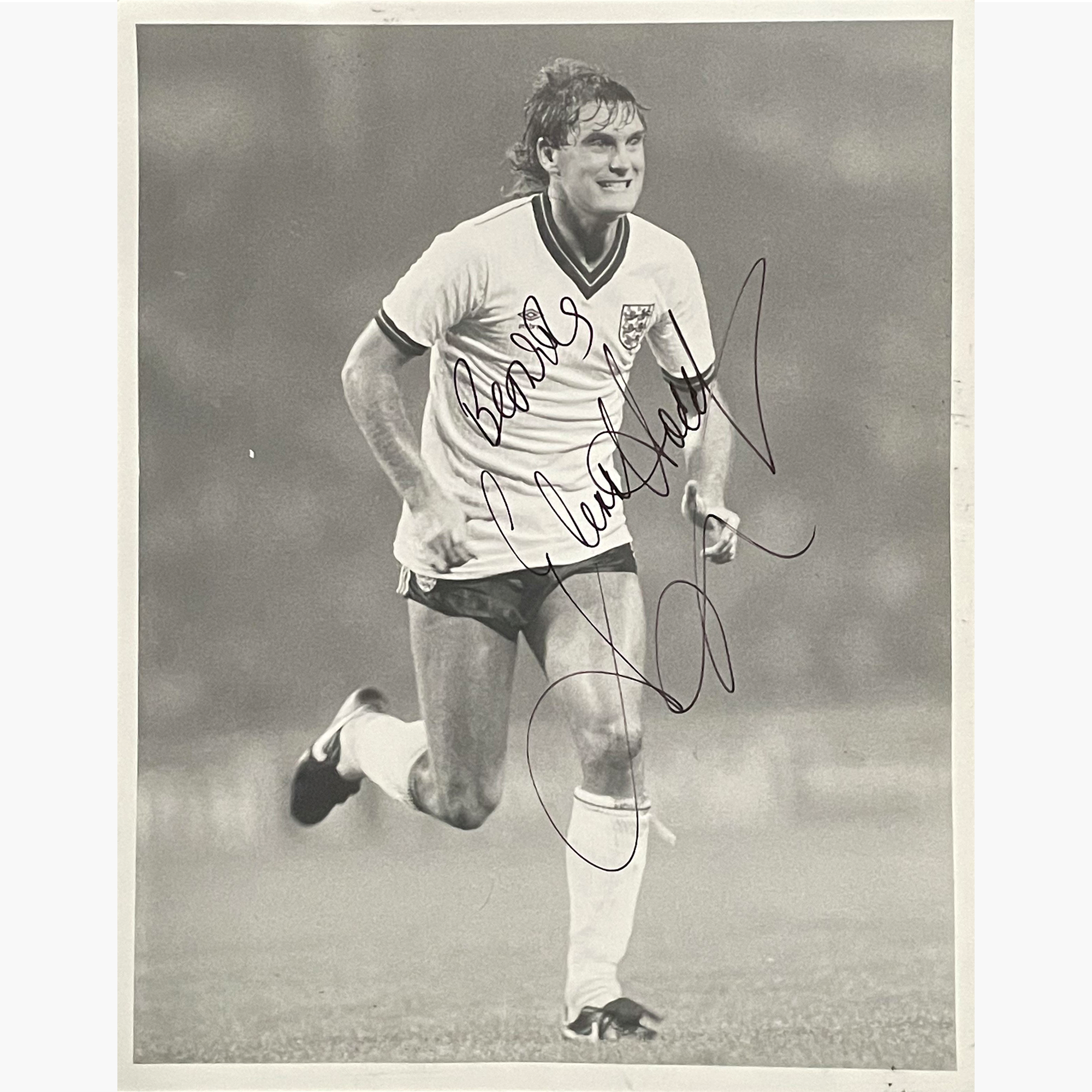 Glenn Hoddle – Signed 25.5cm x 20cm Black & White Action Photo