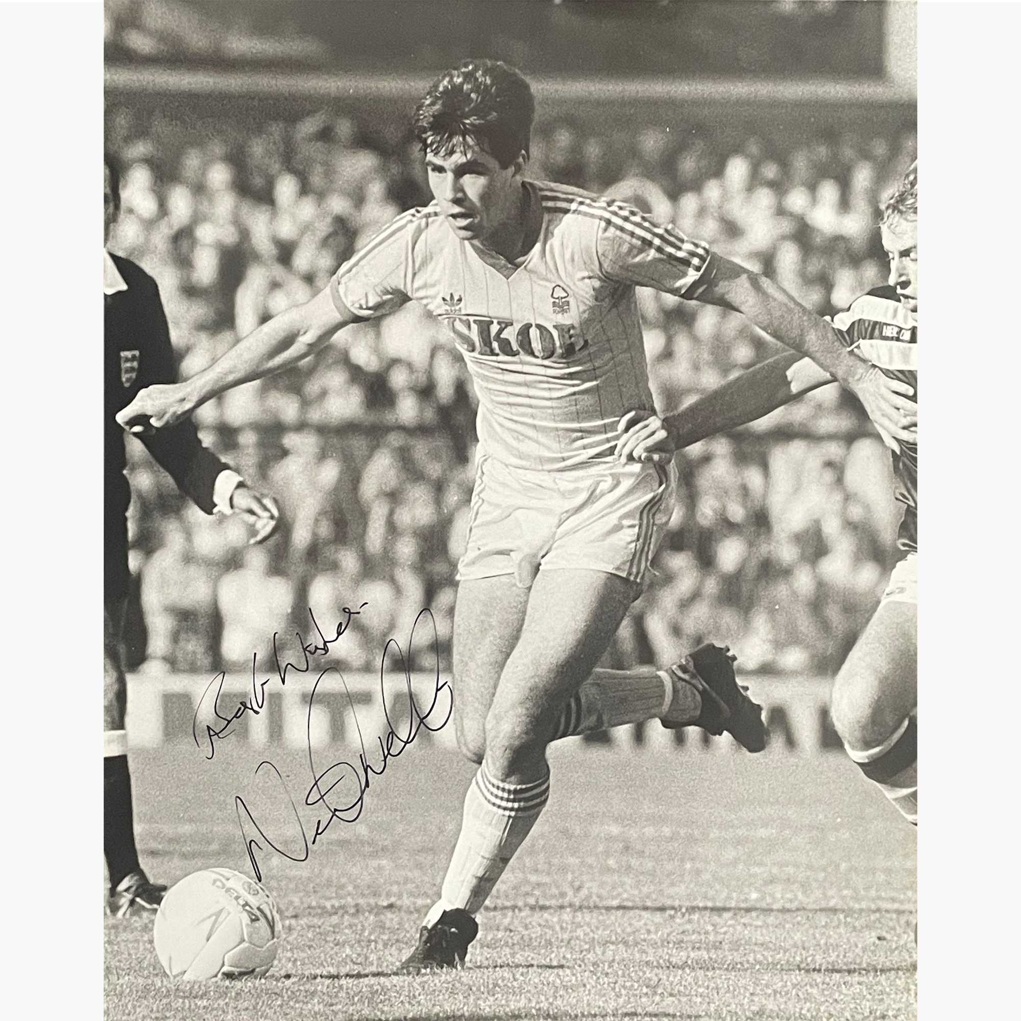 Neil Webb – Signed 25cm x 20cm Black & White Action Press Photo