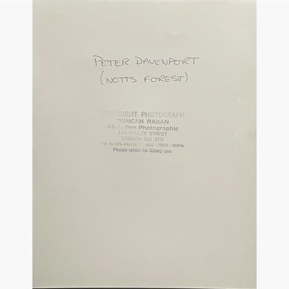 Peter Davenport – Signed 25cm x 20cm Black & White Action Press Photo