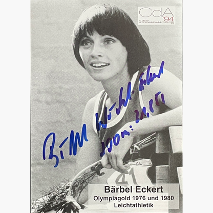 Barbel Eckert– Signed 14.8cm x 10.5cm Black & White Photo Card