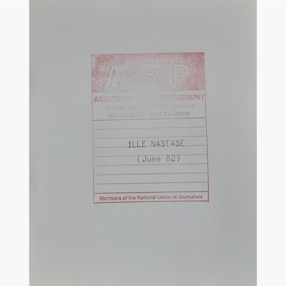 Ilie Nastase - Signed 25.5cm x 20.5cm Black & White Press Photo