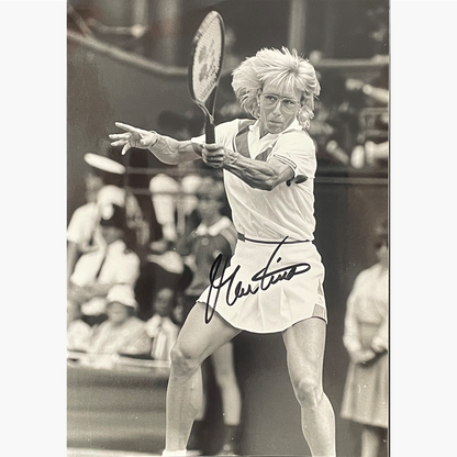 Martina Navratilova - Signed 23cm x 16.5cm Black & White Action Press Photo