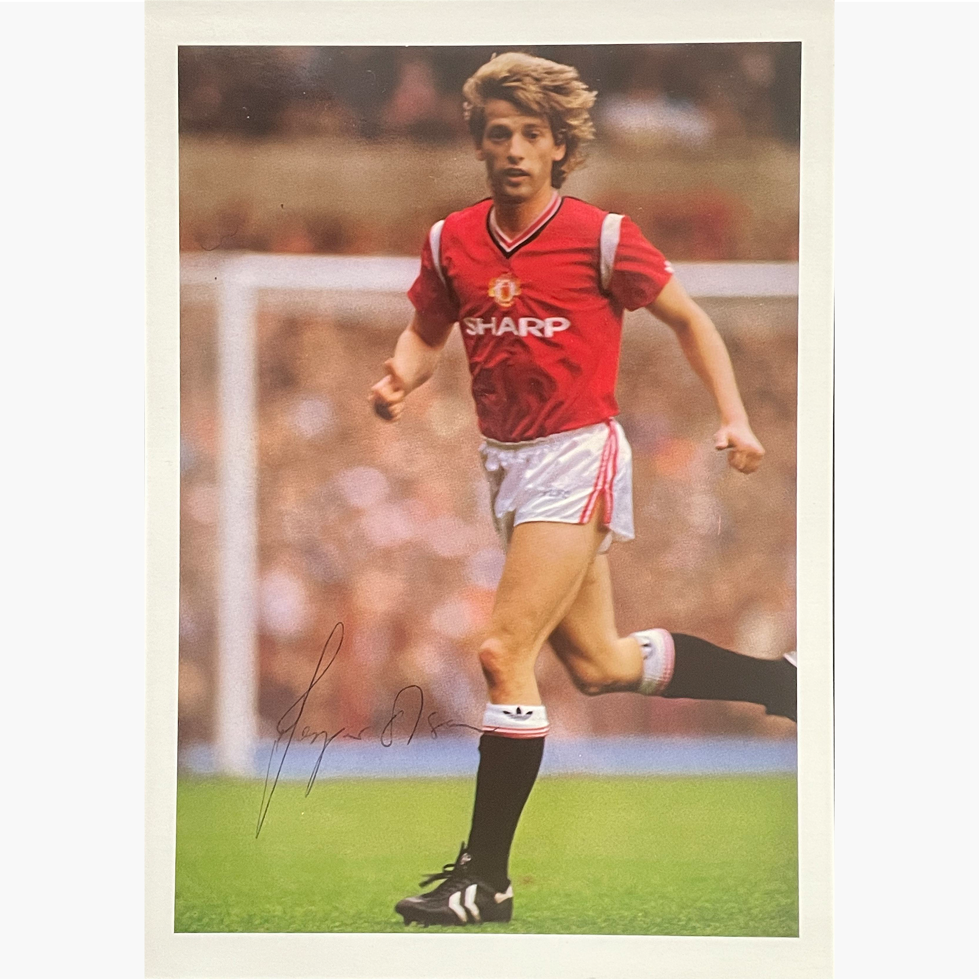 Jesper Olsen – Signed 21cm x 14.8cm Official Manchester United Postcard