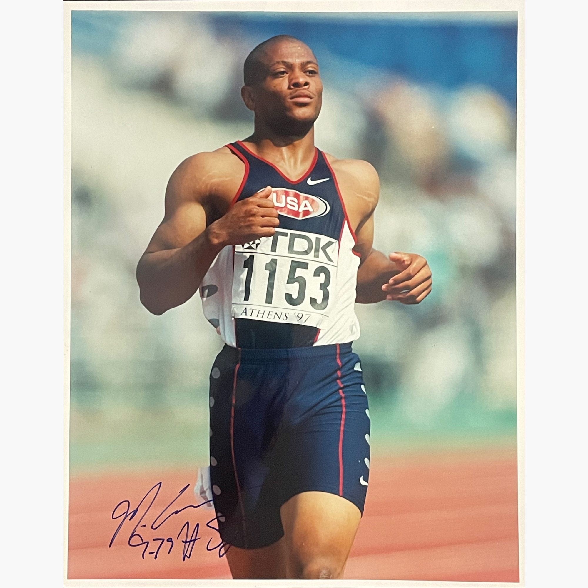 Maurice Greene – Signed 10cm x 10cm Colour Action Press Photo