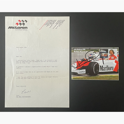 Keke Rosberg – Signed 15.5cm x 10.7cm Official McLaren Postcard