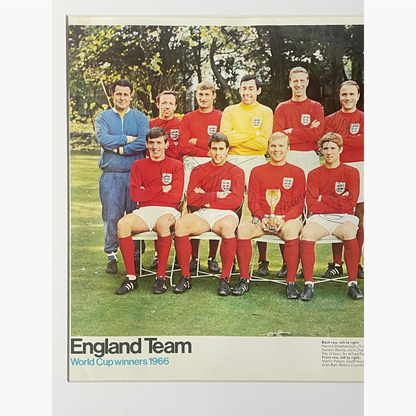 England 1966 World Cup Winners – Signed & Framed Esso Poster with 3 x World Cup Willie Cameo Stamp FDCs