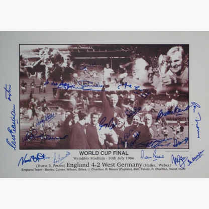 1966 England Signed Montage – World Cup Final Squad (17.75" x 12.5")