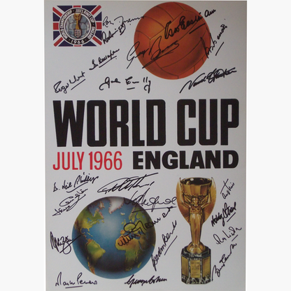 England 1966 World Cup Final Programme Poster – A3 (22 Signatures)