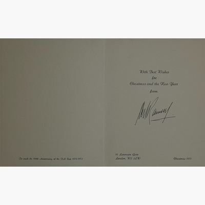 Sir Alf Ramsey Signed Official FA Christmas Card – 1971