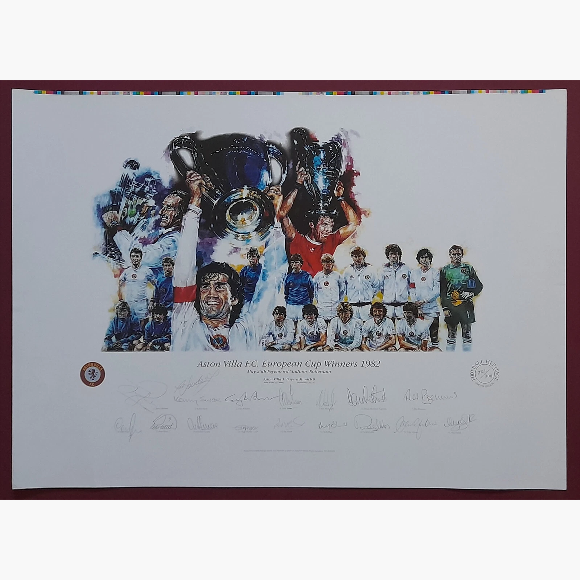 Aston Villa 1982 European Cup Winners – Limited Edition Hand-Signed Print (17 Signatures)