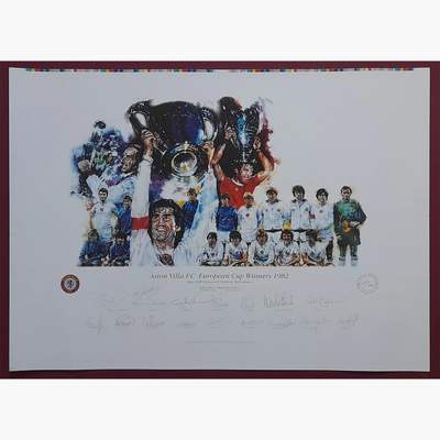 Aston Villa 1982 European Cup Winners – Limited Edition Hand-Signed Print (17 Signatures)