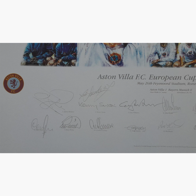 Aston Villa 1982 European Cup Winners – Limited Edition Hand-Signed Print (17 Signatures)