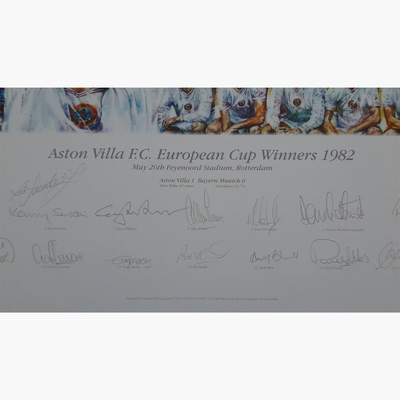 Aston Villa 1982 European Cup Winners – Limited Edition Hand-Signed Print (17 Signatures)