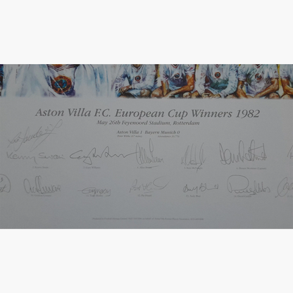 Aston Villa 1982 European Cup Winners – Limited Edition Hand-Signed Print (17 Signatures)