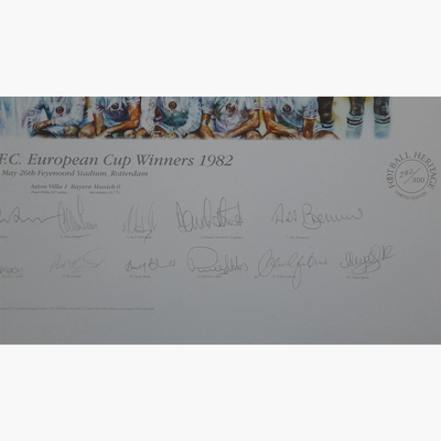 Aston Villa 1982 European Cup Winners – Limited Edition Hand-Signed Print (17 Signatures)