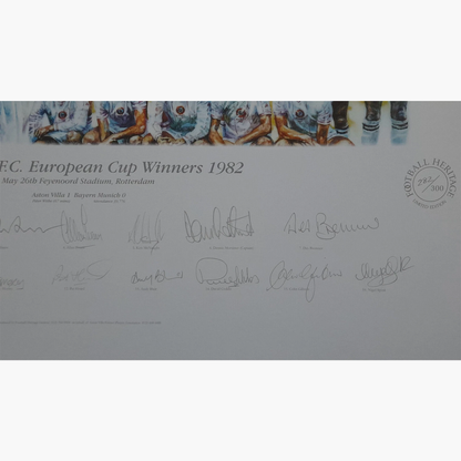 Aston Villa 1982 European Cup Winners – Limited Edition Hand-Signed Print (17 Signatures)