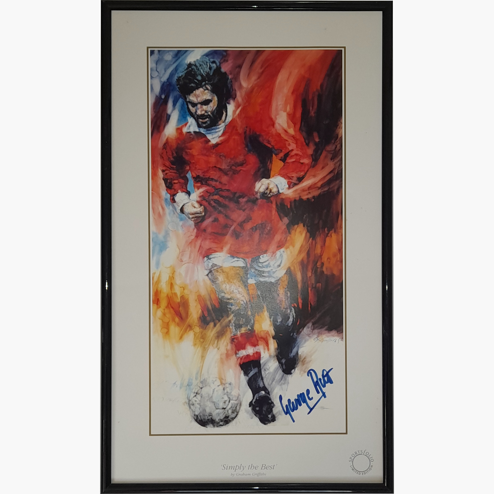 George Best Signed Display – “Simply The Best” Limited Edition Sportsfolio Print