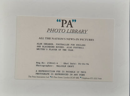 Alan Shearer – Signed 20.5cm x 15cm Colour Action Photo