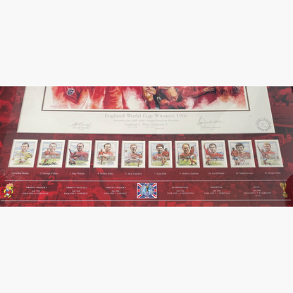 England 1966 World Cup Final Tribute – Framed Display with Montage & 11 Player-Signed Cards