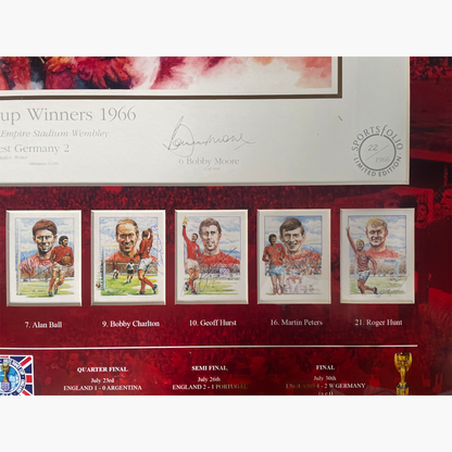 England 1966 World Cup Final Tribute – Framed Display with Montage & 11 Player-Signed Cards