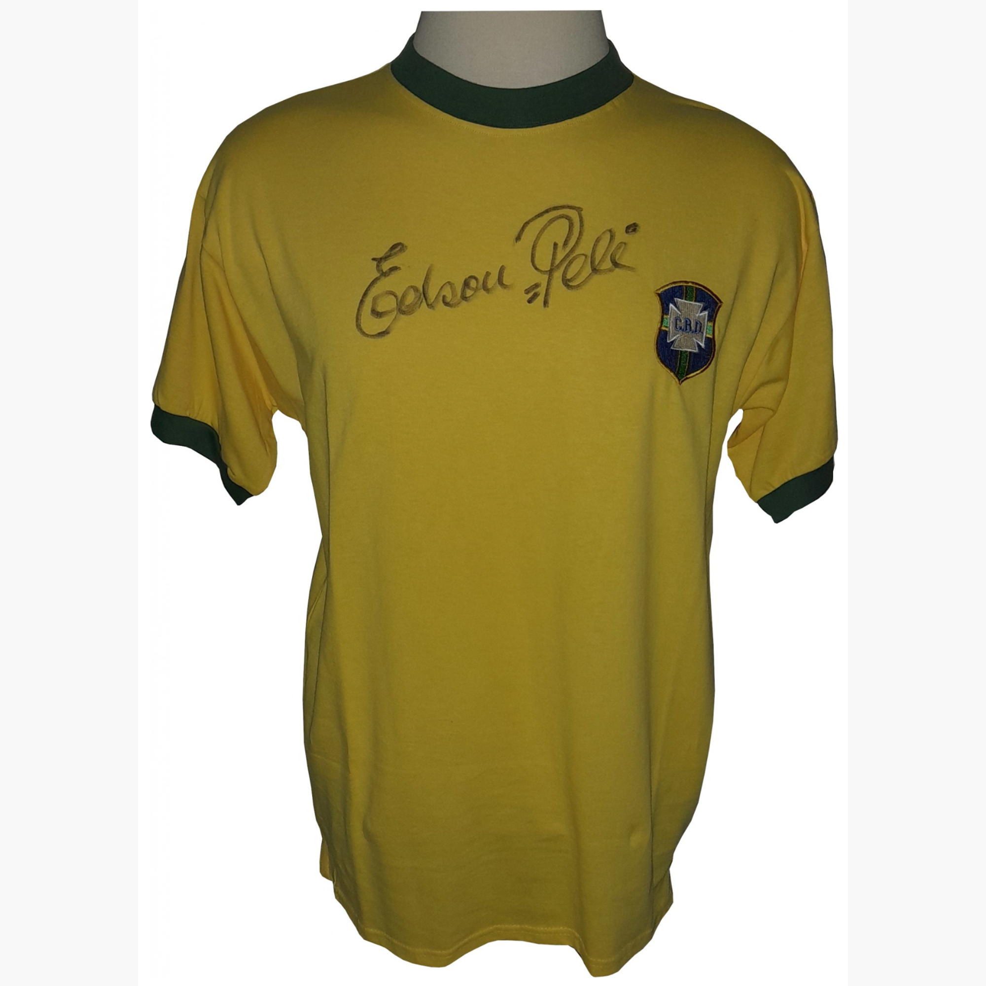 Edson Pelé Signed Brazil 1970 World Cup Retro Shirt – Icon of the Game