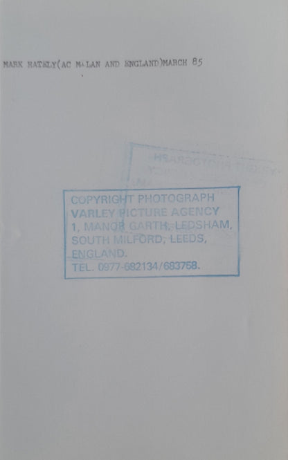 Mark Hateley – Signed 20cm x 102.5cm Black & White Action Press Photo