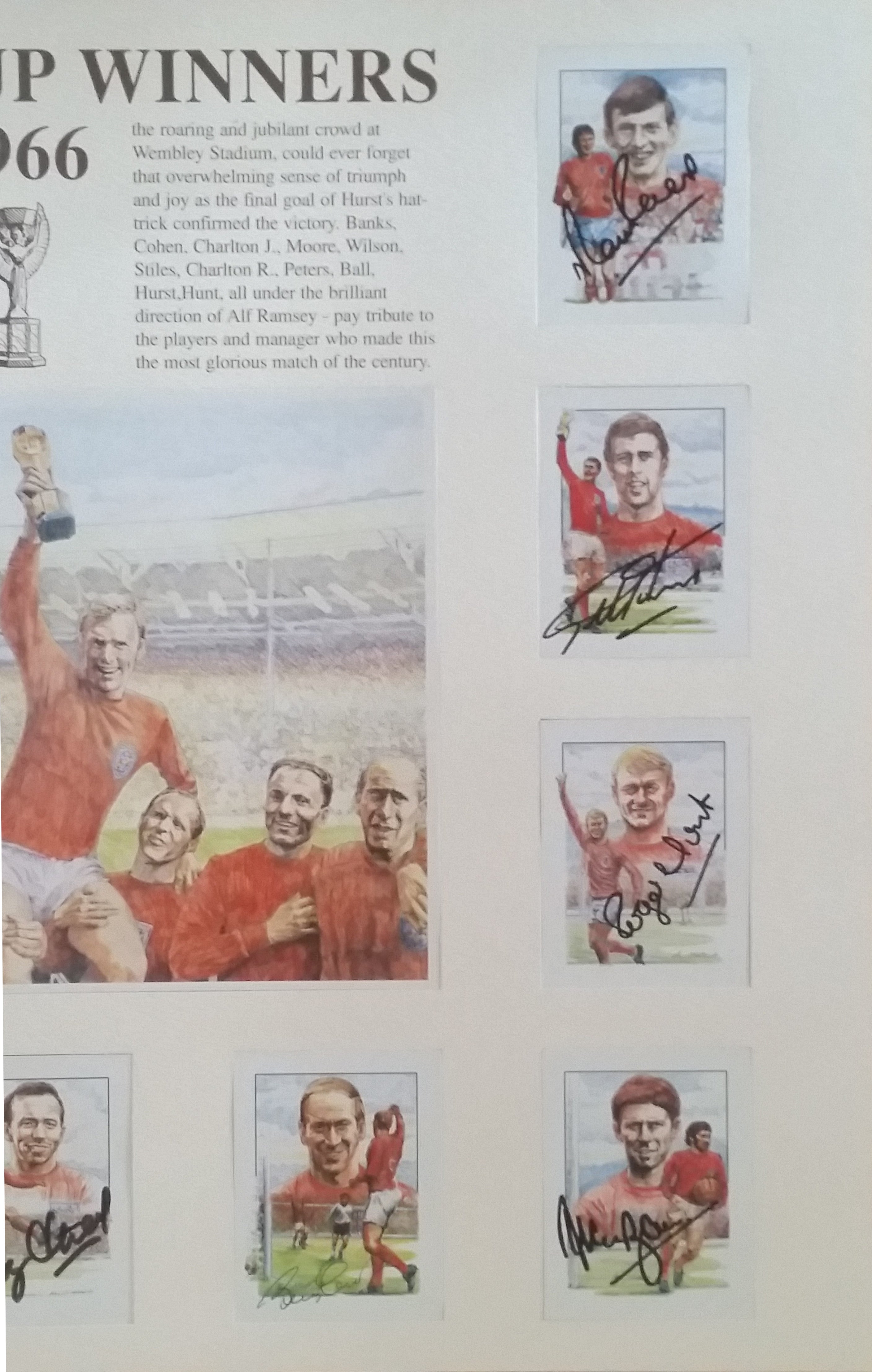 England 1966 World Cup Winners Signed Display – “Frames of Mind” Card Collection
