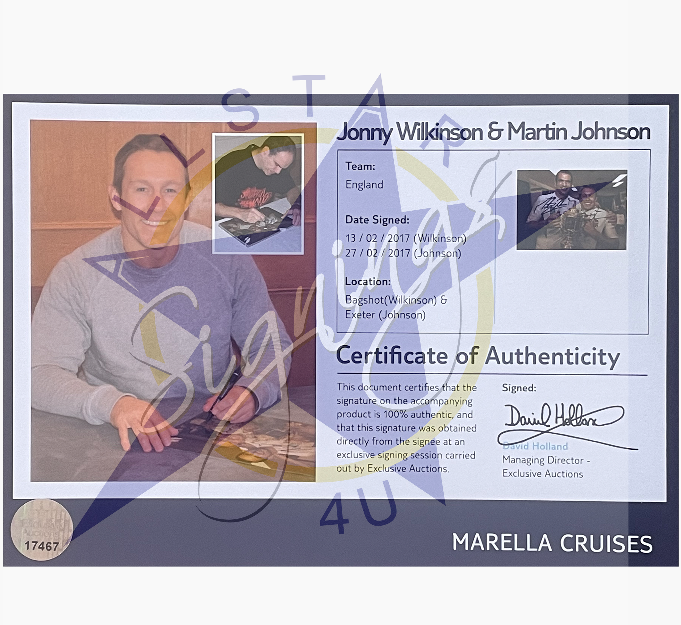 England 2003 Rugby Legends Signed Display – Jonny Wilkinson & Martin Johnson