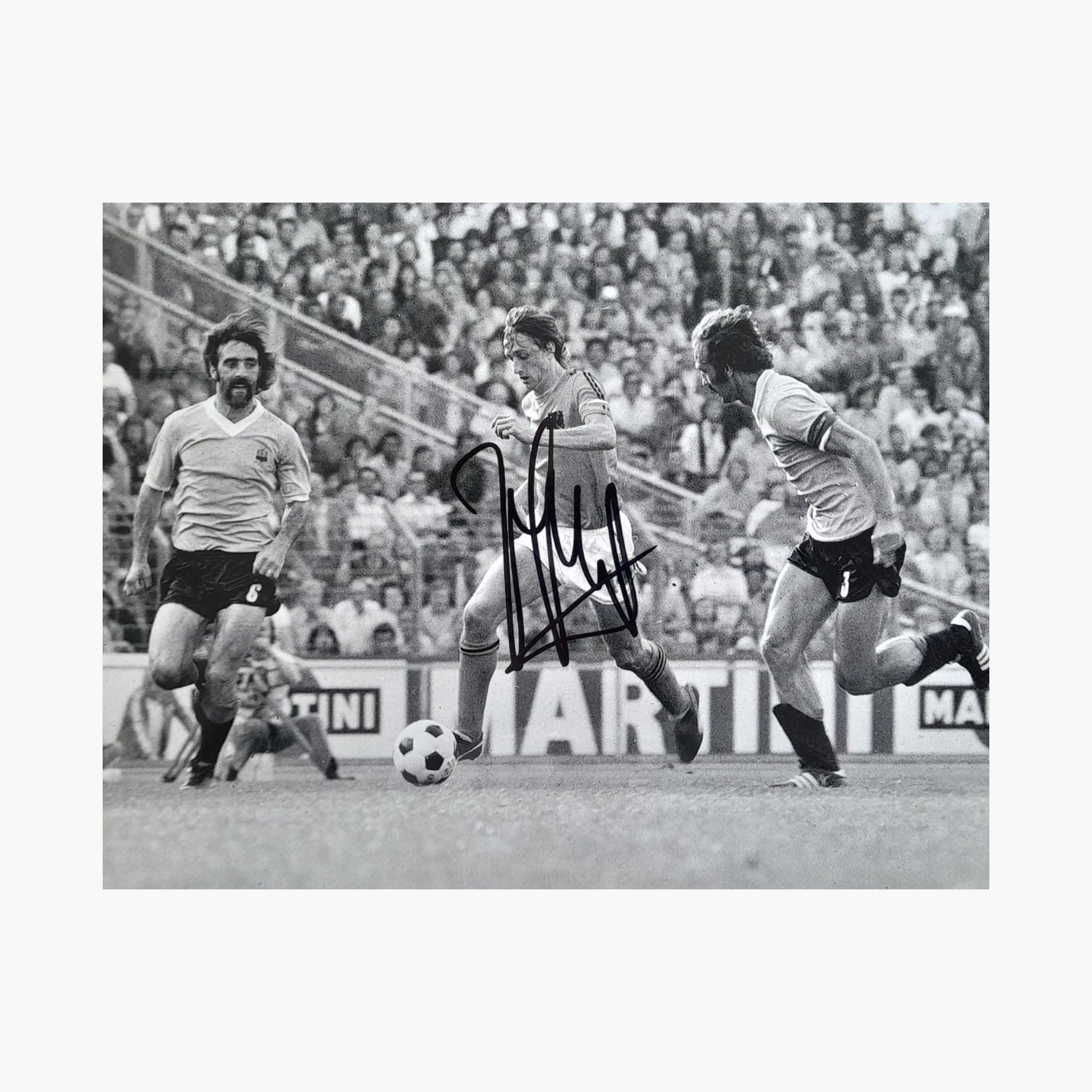 Johan Cruyff Signed 10" x 8" Netherlands Photo