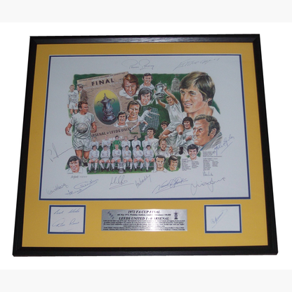 Leeds United 1972 FA Cup Final Team Signed Display – Full Squad Autographs