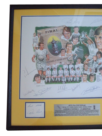 Leeds United 1972 FA Cup Final Team Signed Display – Full Squad Autographs
