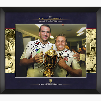 England 2003 Rugby Legends Signed Display – Jonny Wilkinson & Martin Johnson