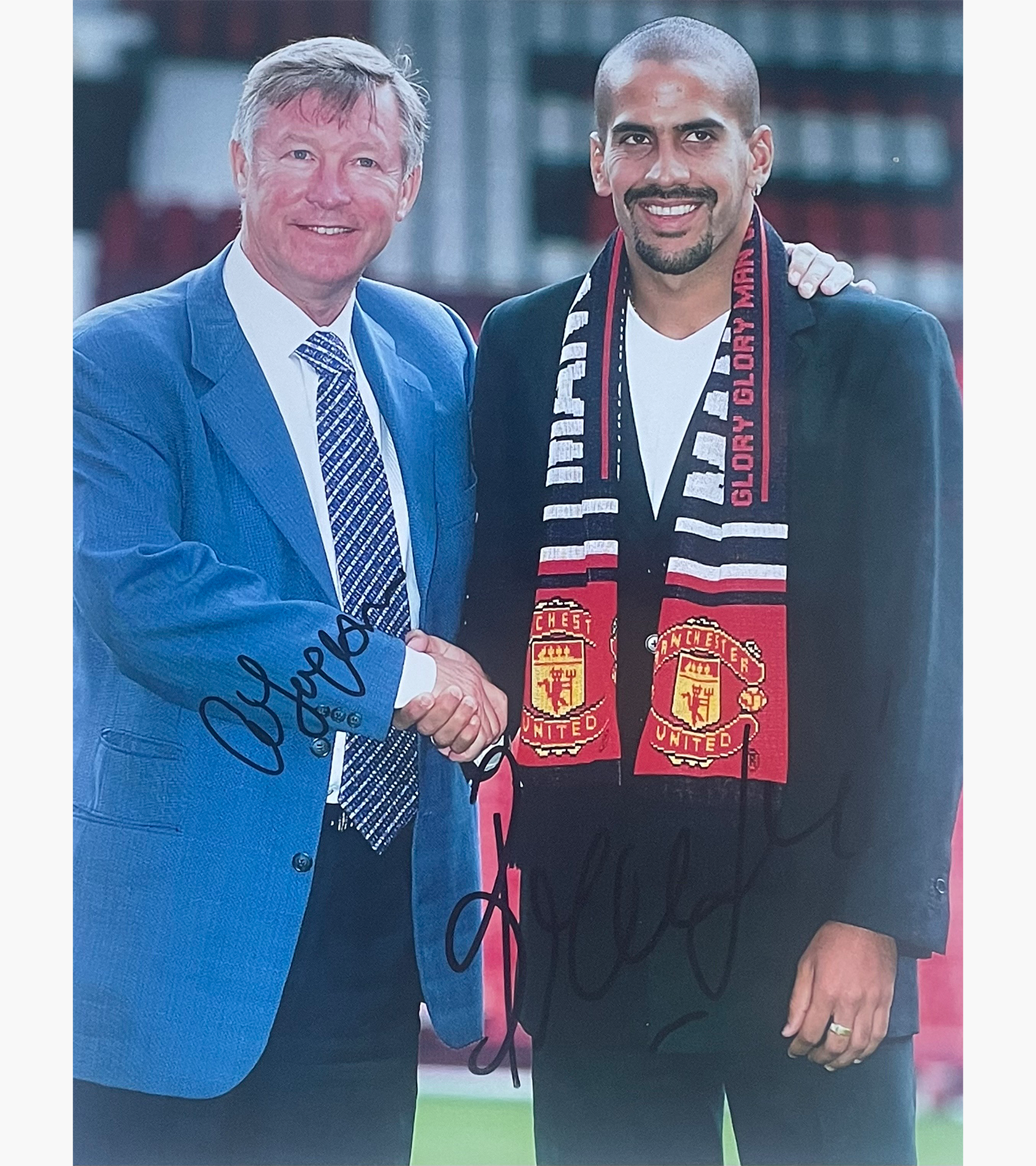 Alex Ferguson & Miguel Ángel Verón – Signed 24.5cm x 19cm Colour Photo
