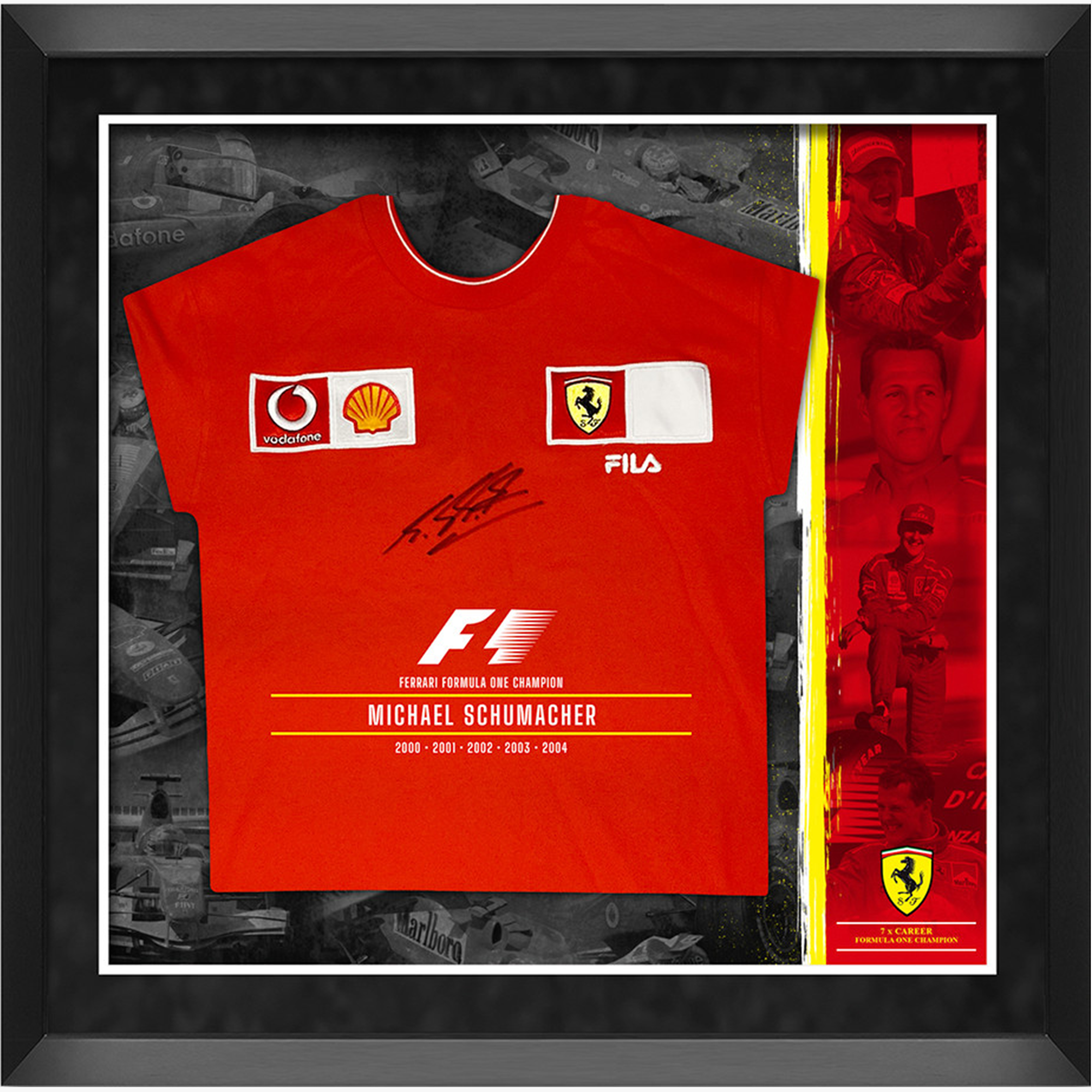 Michael Schumacher Signed Ferrari F1 Shirt Display – 7x World Champion Tribute