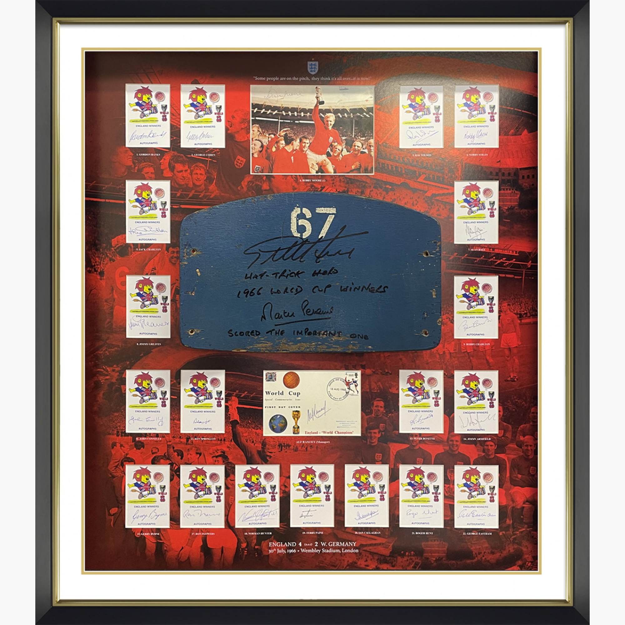 England 1966 World Cup Winners – Official Wembley Seat No.67 Signed Display (One-of-One)