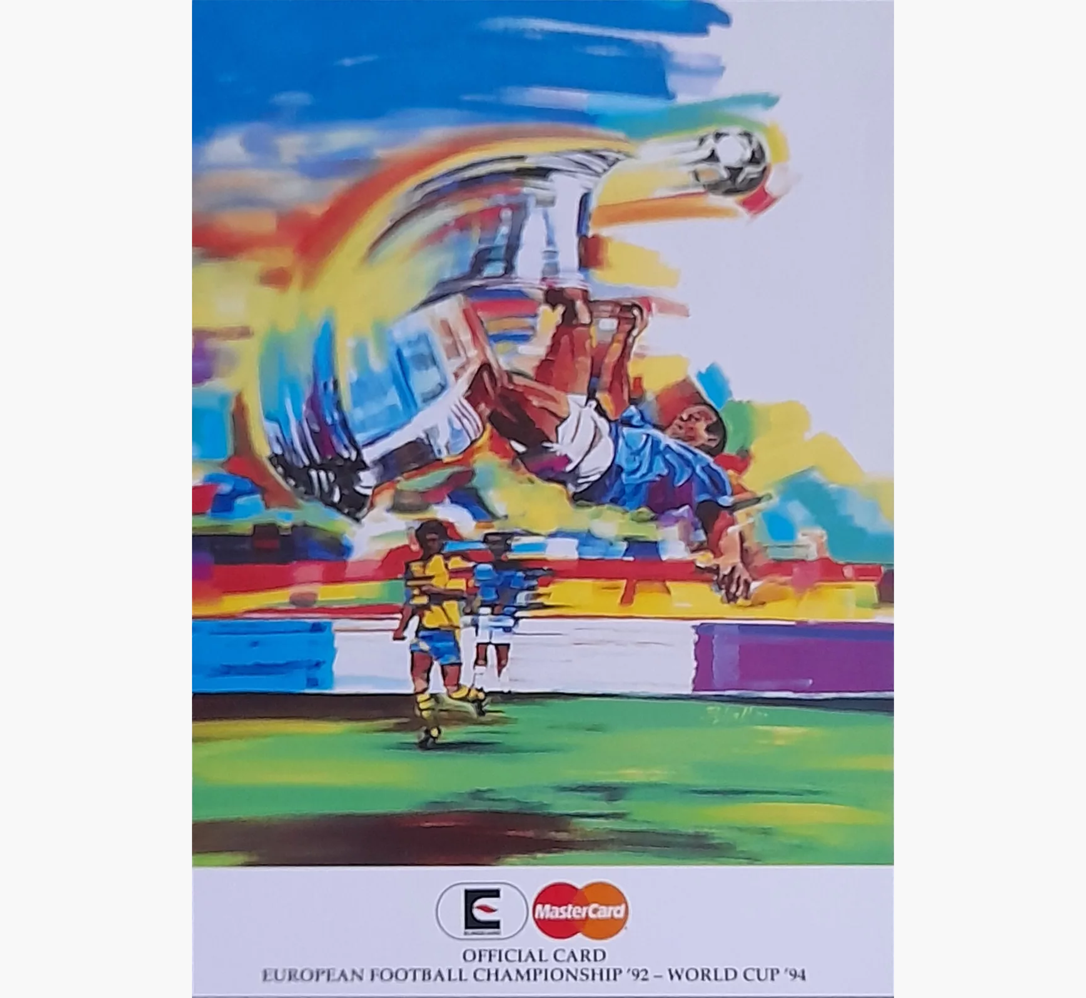 Mastercard Euro ’92 & World Cup ’94 Legends Signed Promo Postcard – Puskás, Law, Hurst, Finney, Rummenigge