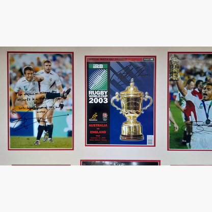 England 2003 Rugby World Cup Signed Display – Wilkinson, Johnson & Robinson