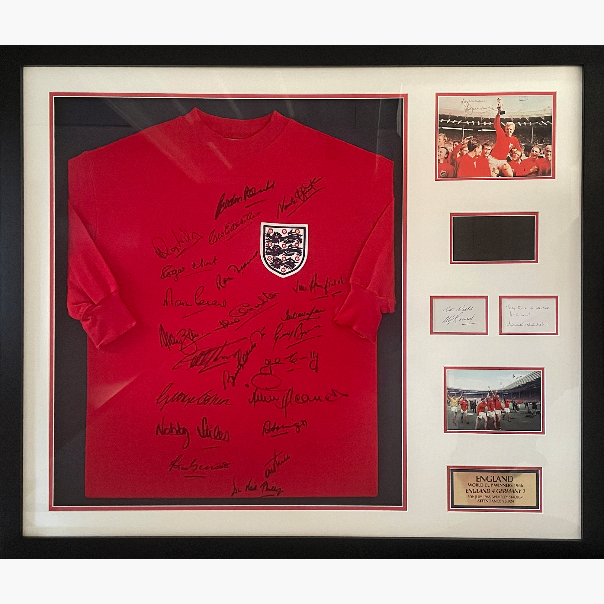 England 1966 World Cup Champions – Full Squad Signed Display with LCD Match Highlights