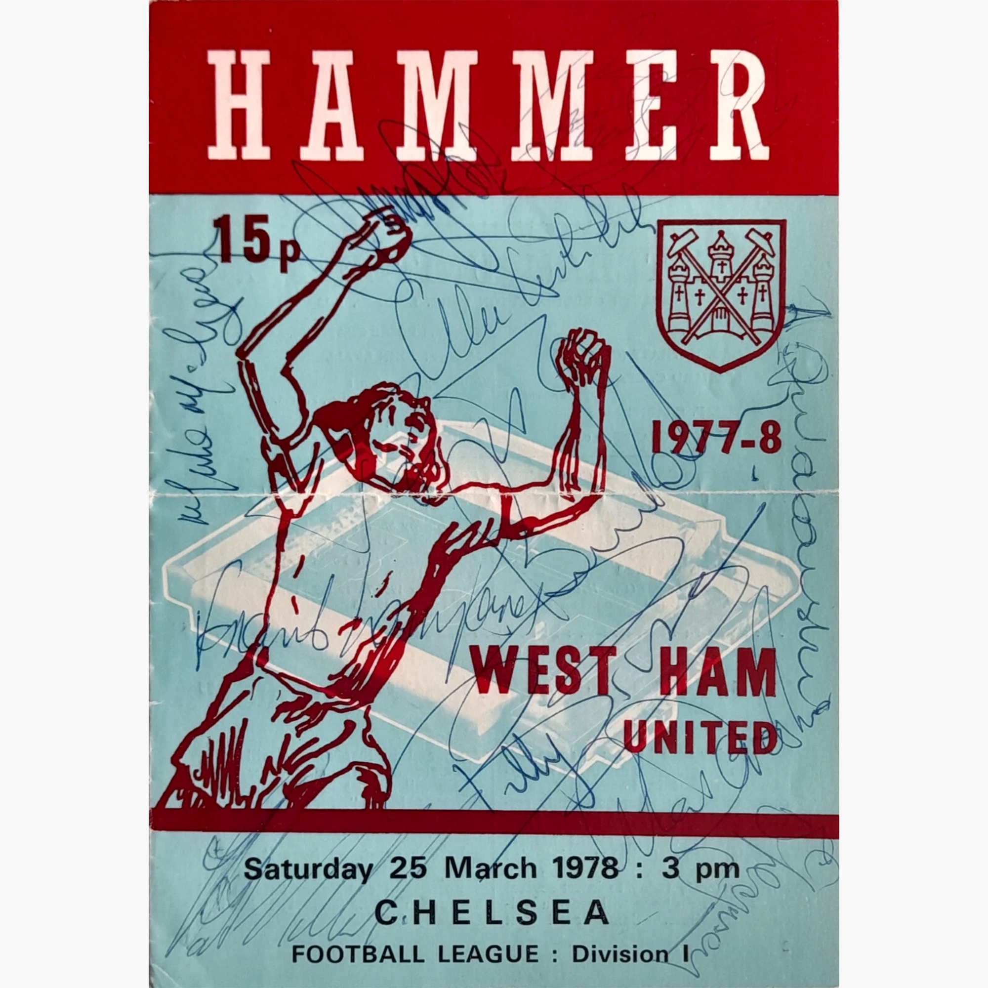 West Ham United Signed Matchday Programme – vs Chelsea, 25 March 1978