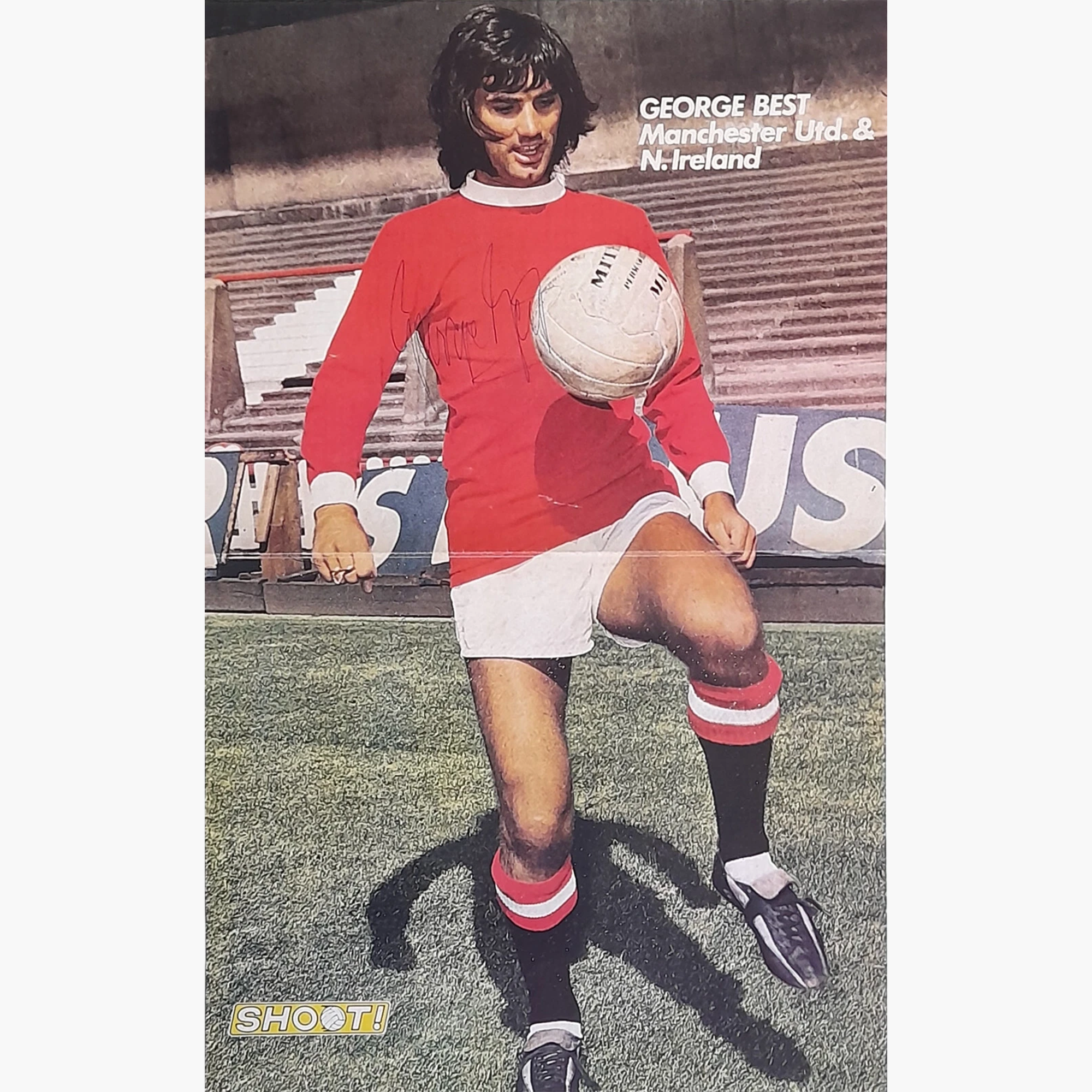 George Best Signed Manchester United 'Shoot!' Centrefold Poster