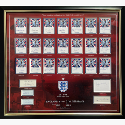 England 1966 World Cup Squad Full Autograph Display – Complete Team, Staff & Commentator Signatures