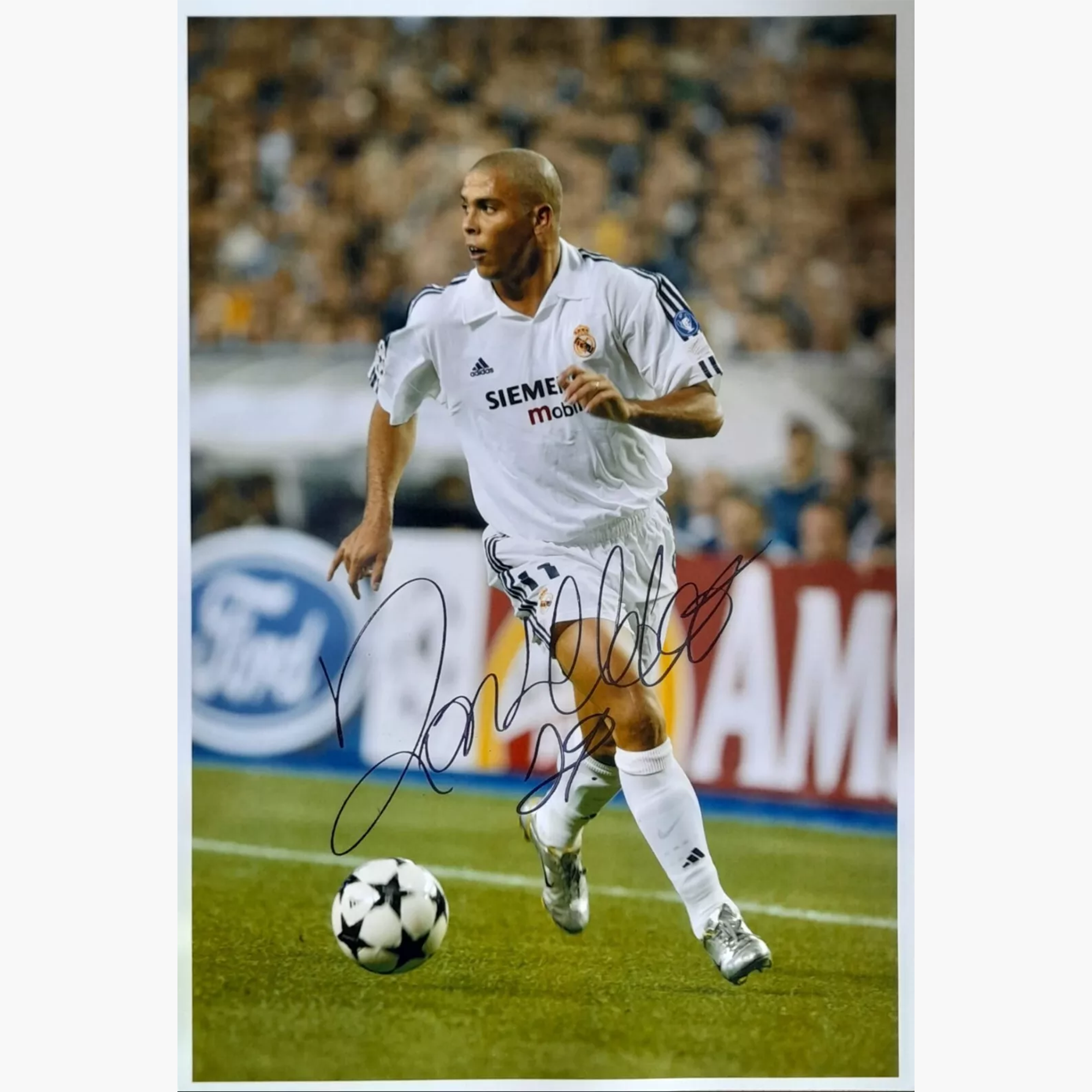 Ronaldo Nazário Signed Real Madrid Photo – R9 in Champions League Action
