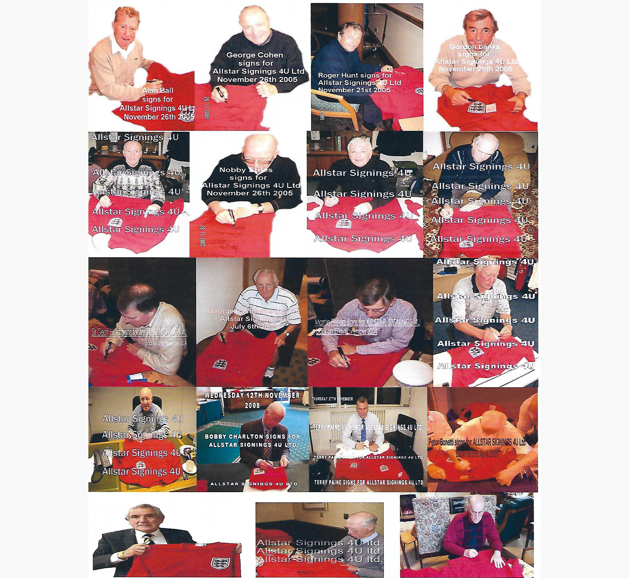 England 1966 World Cup Squad Signed Retro Shirt (Red Final Edition)